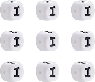 100 White 12mm Silicone Letter Beads for Jewelry