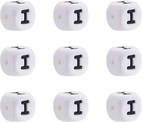 100 White 12mm Silicone Letter Beads for Jewelry