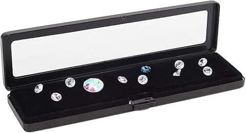 Diamond display box for jewelry and gems, 7.8x2.1 inches