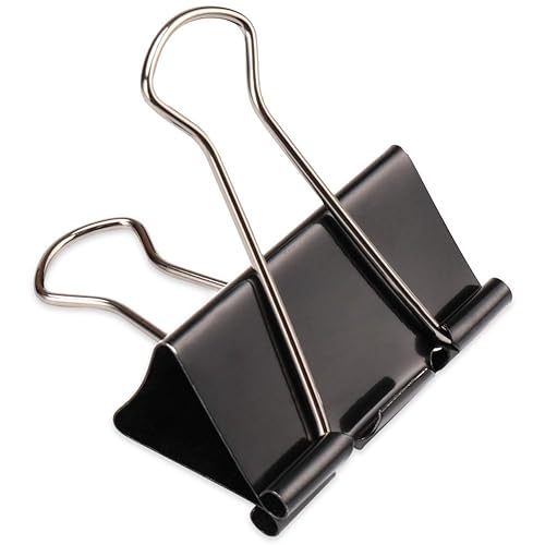 Large Black Jumbo Foldback Clips for Paper and Photos