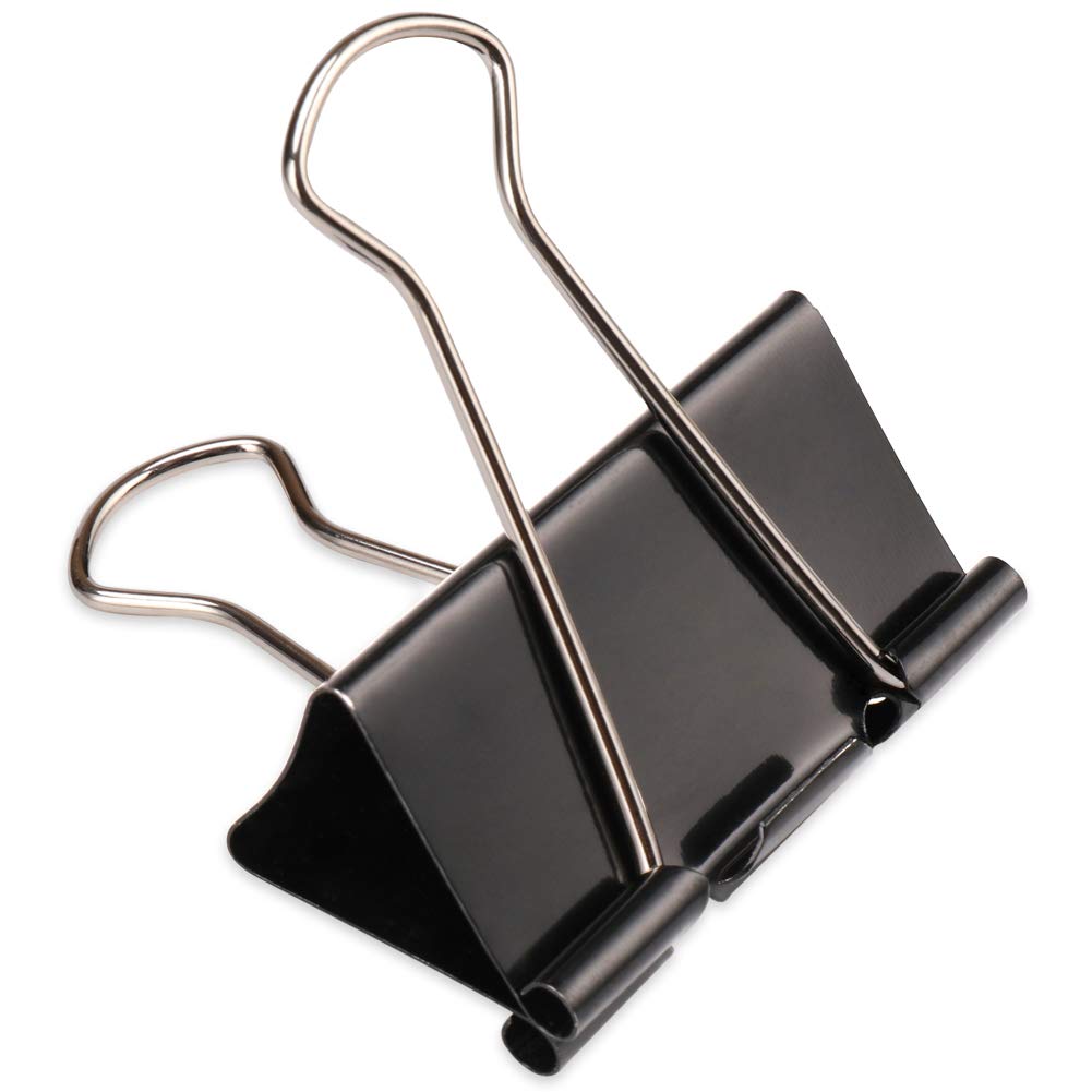 Large Black Jumbo Foldback Clips for Paper and Photos