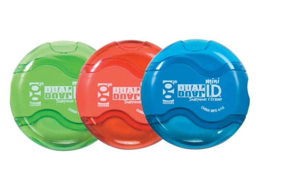 Mini Dual Pencil Sharpener and Eraser Pack of 24