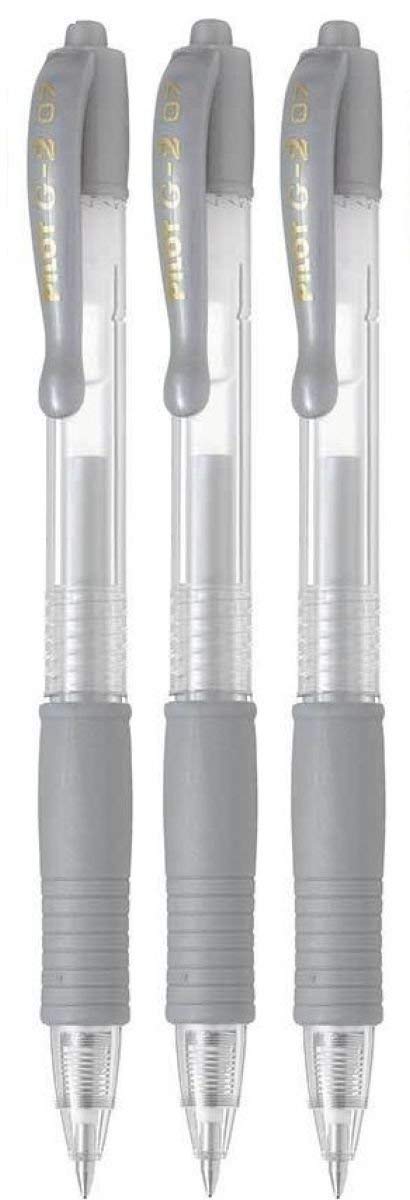 Metallic Silver Fine Gel Ink Pen, Pack of 3