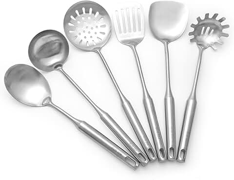 Six-piece stainless steel kitchen utensil set