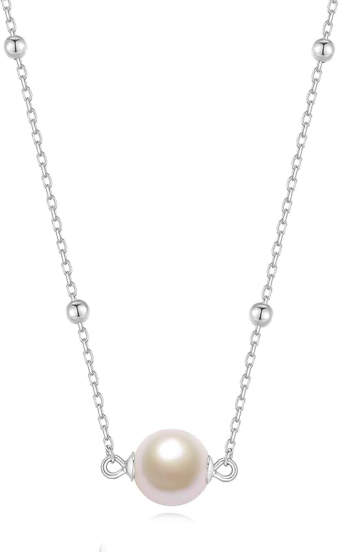 Handmade 6-7mm White Pearl Necklace with Gold Fill