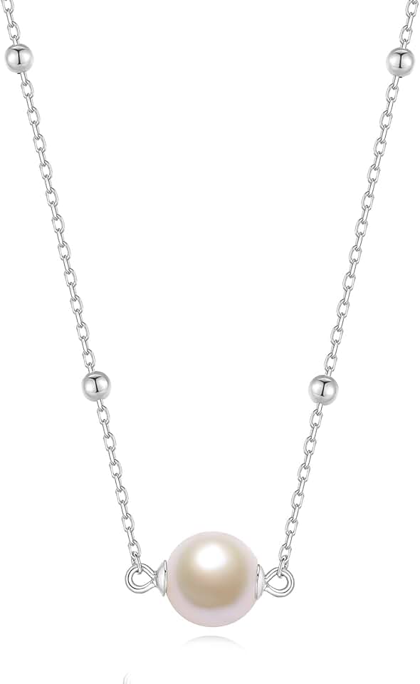 Handmade 6-7mm White Pearl Necklace with Gold Fill