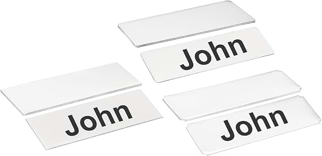 Set of 9 Stainless Steel Laser Engraved Name Plates
