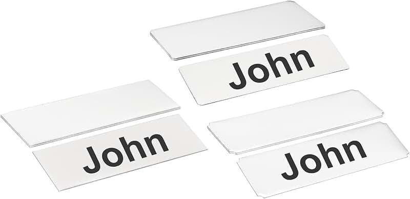 Set of 9 Stainless Steel Laser Engraved Name Plates