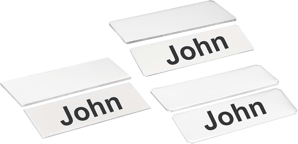 Set of 9 Stainless Steel Laser Engraved Name Plates