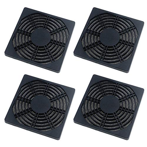 Cooling Fan Filter 4Pcs 120mm 3 in 1 Computer Dustproof Filter PC Fan Dust Filter Cover Cooling Fan Dust Filter Cover Grill with Sponge and Screws(Black)