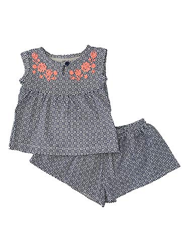 Infant Baby Girls Navy Blue Geo Sleeveless Top & Short Set 3M