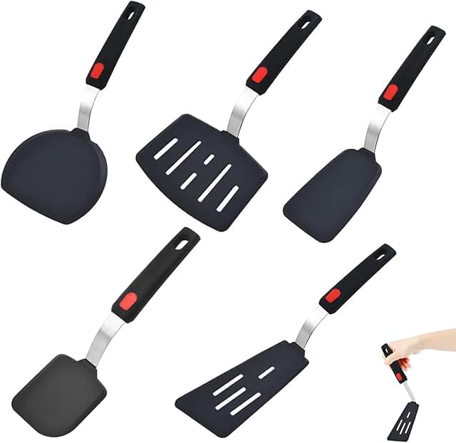 Set of 5 Silicone Spatulas for Cooking