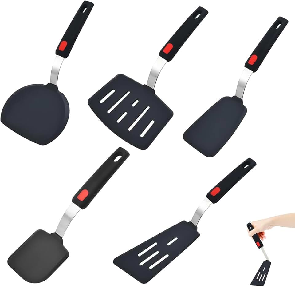 Set of 5 Silicone Spatulas for Cooking