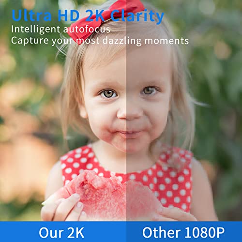 Webcam with Microphone, HD 2K Web Camera for Laptop Computer PC,USB Camera with Speaker for Desktop,Streaming Web Cam with External Privacy Cover for Video Calling,Conferencing, Gaming