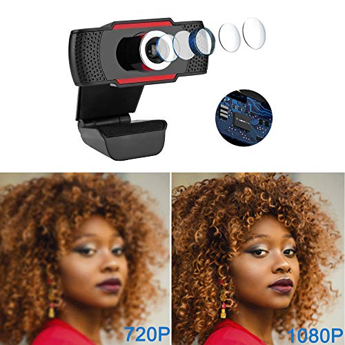 Webcam with Microphone, 1080p HD Webcam, USB Webcam for Computers Desktop PC Laptop MacBook, Web Cameras with Light for Gaming, Streaming