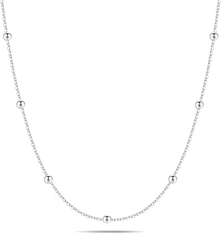 Sterling Silver Chain Necklace for Women, 16-24 Inches