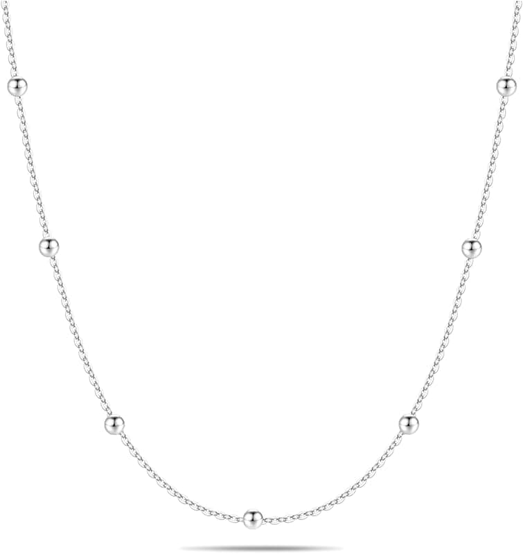 Sterling Silver Chain Necklace for Women, 16-24 Inches