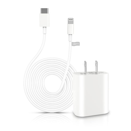 iPhone 20W PD USB C Wall Charger with 10FT Lightning Cable