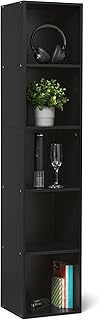 Black 5-Cube Bookcase for Fabric Storage