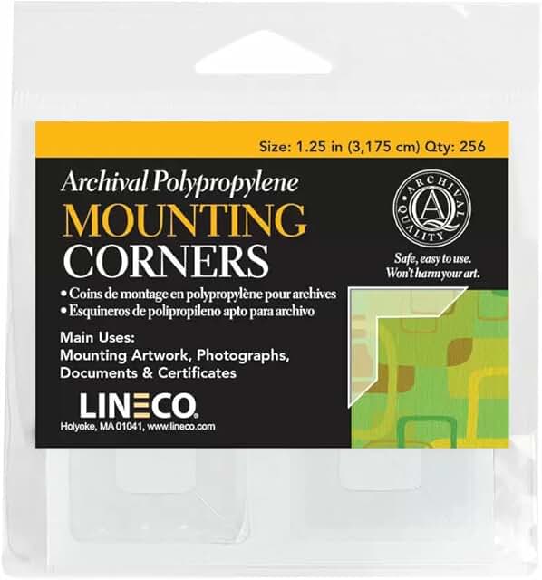 Self-Adhesive Clear Photo Corners for Mounting Artwork
