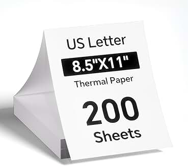 Thermal Paper 8.5 x 11, 200 Sheets