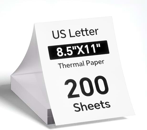Thermal Paper 8.5 x 11, 200 Sheets