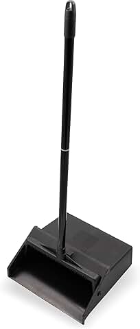 Plastic Dust Pan with Handle, 11x12 inches