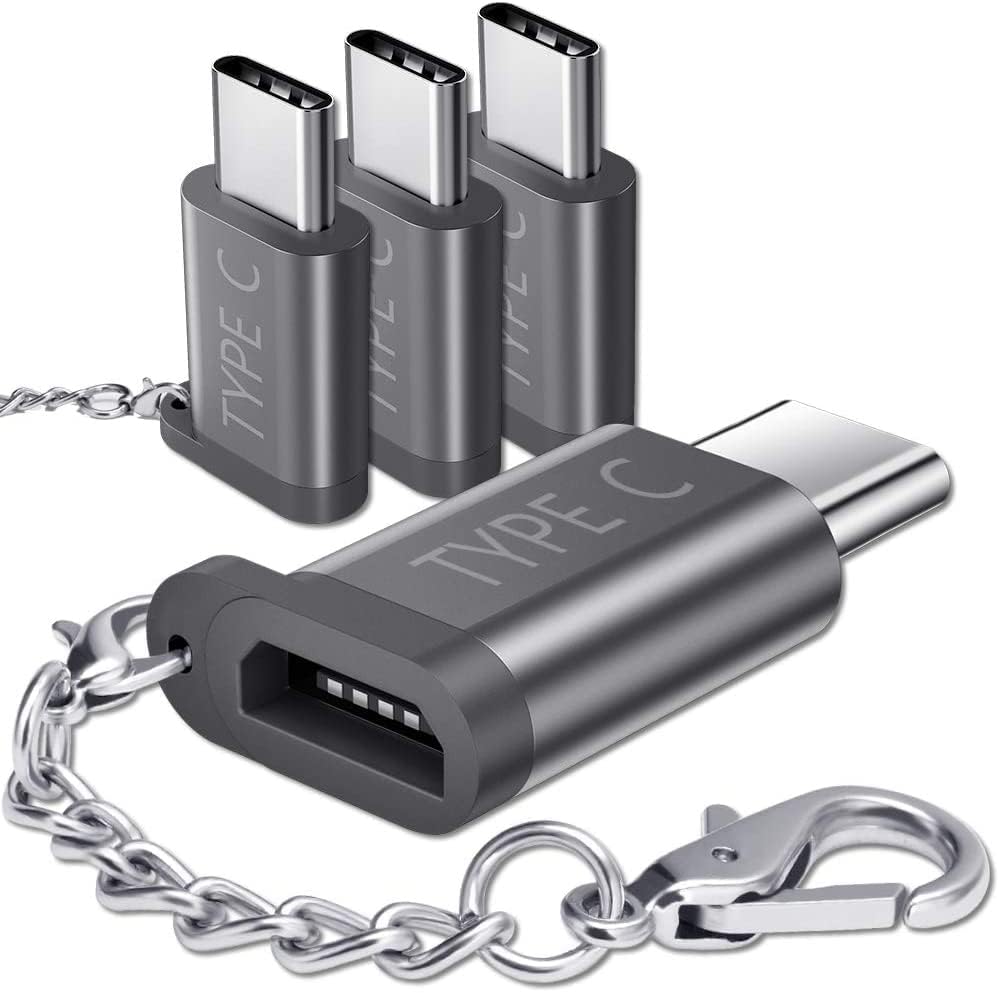 Micro USB Female to USB C Adapter 4-Pack