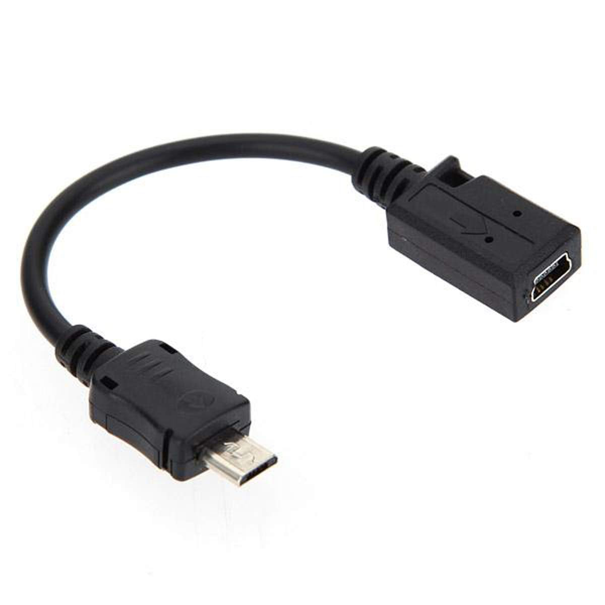 Micro USB 2.0 Male to Mini USB 5Pin Female Extension Cable 10cm
