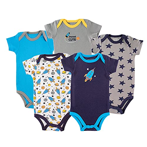 Uni  Baby Cotton Bodysuits, Rocket, 0-3 Months