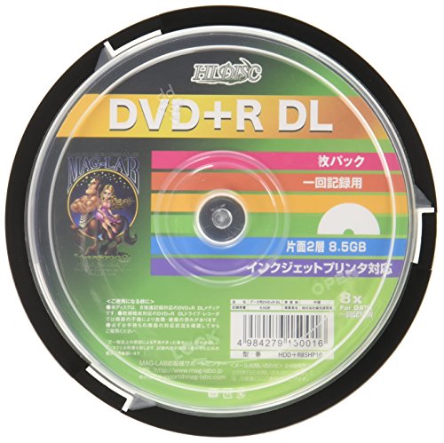 10 DVD+R DL for Data 8.5GB 8x Speed Dual Layer Inkjet Printable Discs