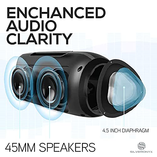 Bluetooth Speakers Portable Wireless Speaker Waterproof, Loud Crystal Clear HD Stereo Sound, Rich Bass Subwoofer, Built-in Microphone, Ipx6 for Shower, Home, Outdoor, Travel - Black