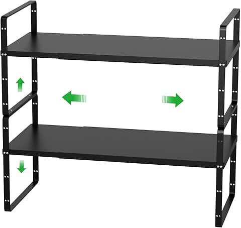 Expandable Cabinet and Pantry Storage Shelves, 2 Pack