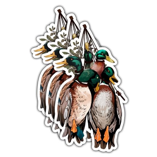 Set of three duck hunting stickers for laptops bottles and more