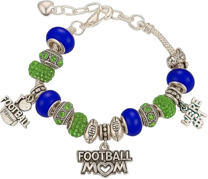 Football Mom Beaded Bracelet in Team Colors