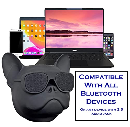 '- Stylin' Bulldog Speaker! 8W Wireless Portable Bluetooth Speaker Stereo - French Bulldog Speaker for Phone, Computer, Tablet - Cool Unique Dog Lover Gift