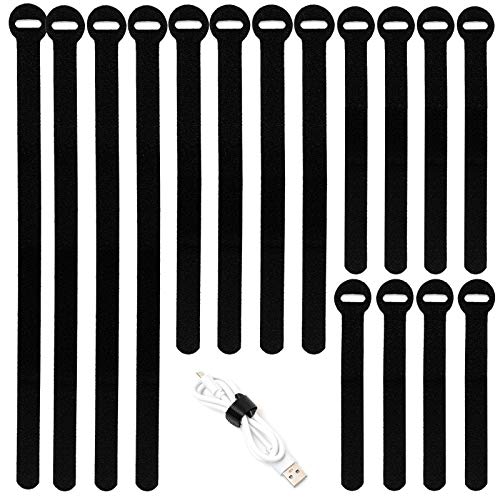 100PCS Reusable Cable Ties in Black, 4 Sizes