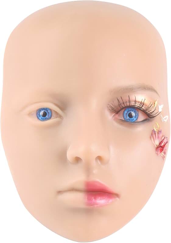 3D Reusable Silicone Makeup Practice Face with Eyeballs