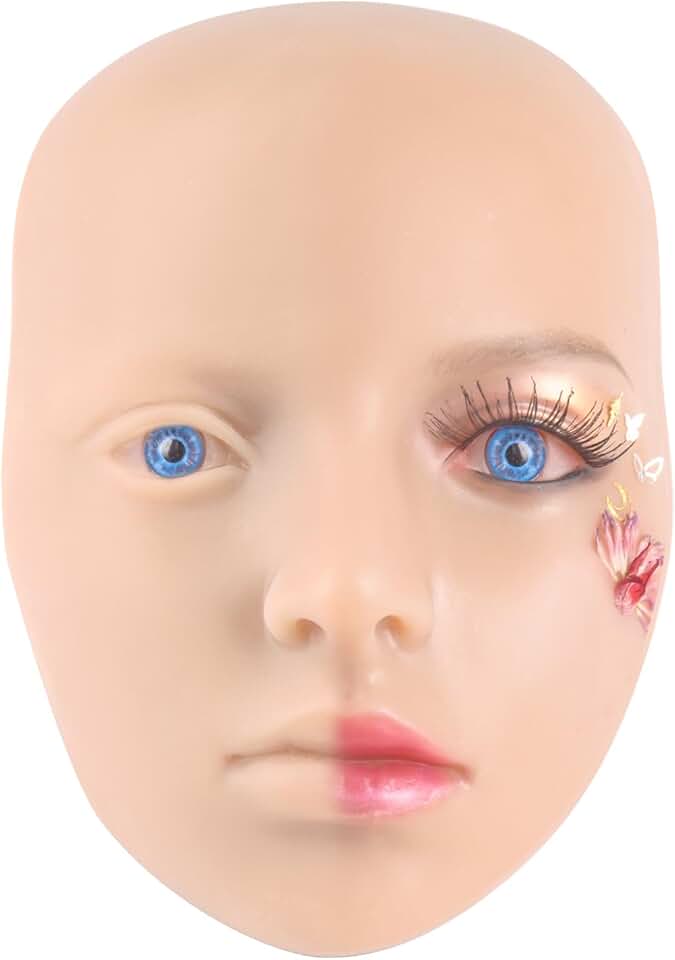 3D Reusable Silicone Makeup Practice Face with Eyeballs