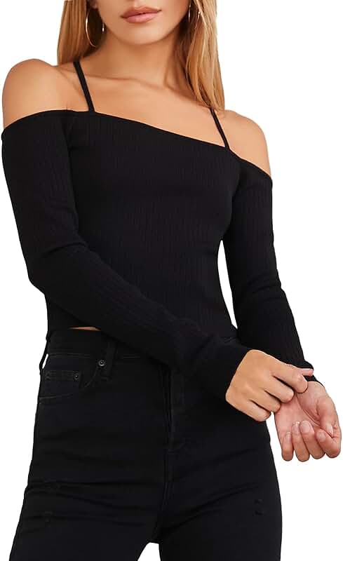 Women's Off-Shoulder Cropped Sweater