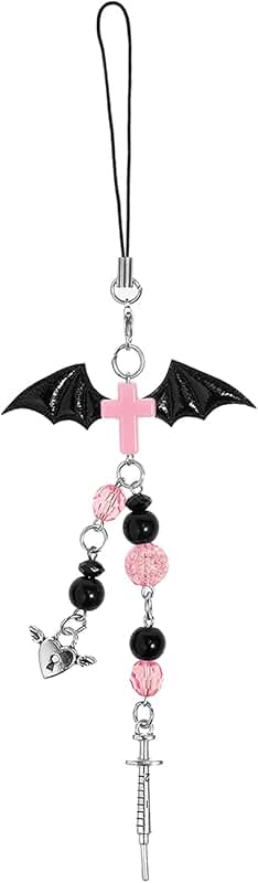 Cute Y2K Phone Charm with Strawberry Butterfly Design