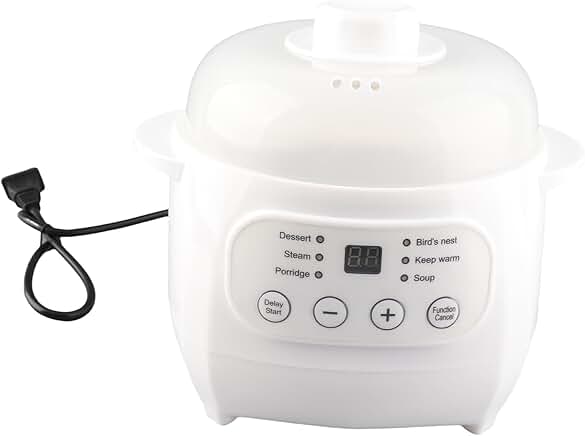 Small 1 Quart Electric Slow Cooker with Timer and 360° Heating