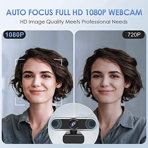 1080P Webcam with Microphone - 96 Ultra Wide Angle Webcam Auto Focus Webcam with Privacy Computer Camera Cover, C965 PC Camera for Online Meeting/Classes/Streaming,Zoom/Skype/YouTube