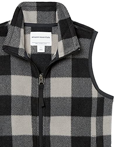 Boys' Polar Fleece Vest, Grey, Buffalo Check, Small