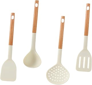 Non-scratch heat-resistant silicone cookware and utensil set