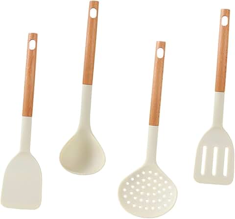 Non-scratch heat-resistant silicone cookware and utensil set