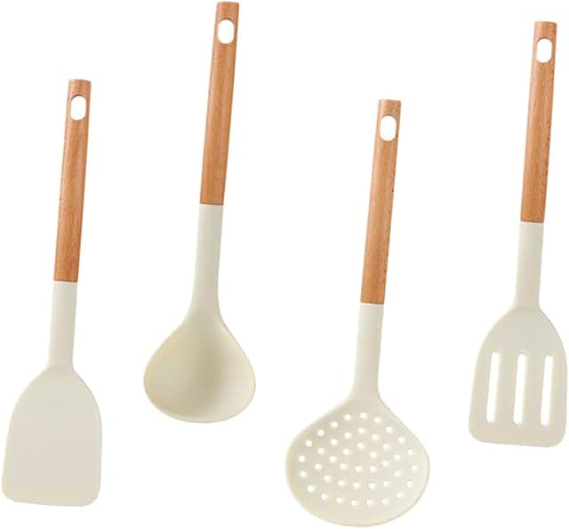 Non-scratch heat-resistant silicone cookware and utensil set