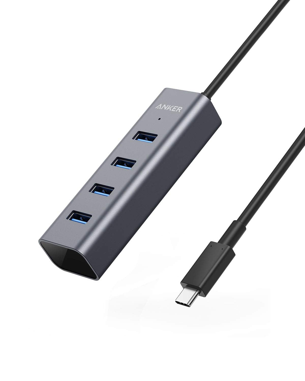 USB C Hub, Aluminum USB C Adapter with 4 USB 3.0 Ports, for MacBook Pro 2018/2017, ChromeBook, XPS, Galaxy S9/S8, and More