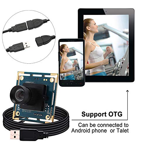 8mp USB Camera Module Webcam Board Module with 75 Degree No Distortion Lens,2448p USB Web Cam Module with IMX179 Image Sensor,Compact Mini Web Camera Module for Windows,Raspberry Pi