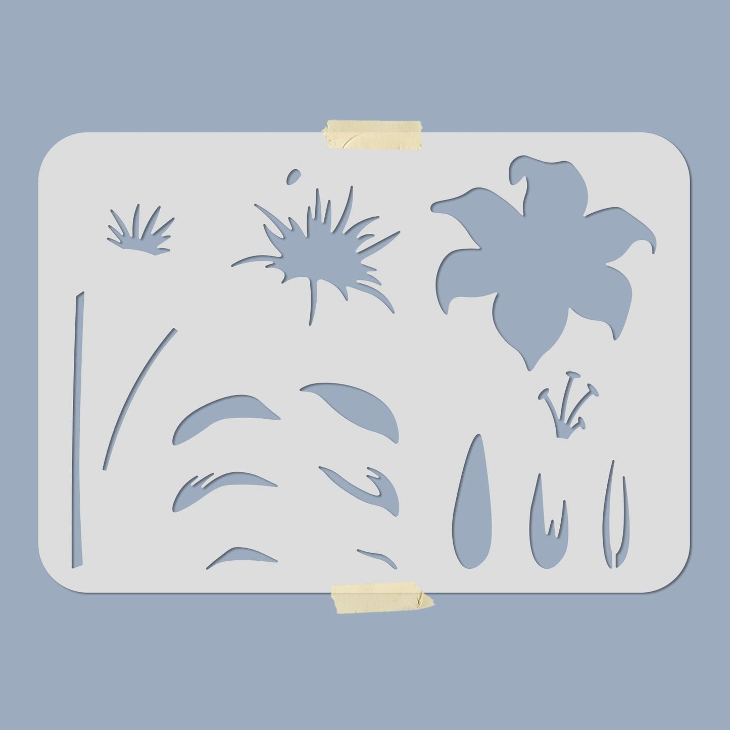 Reusable Floral Layered Drawing Template 11.78x3 inches